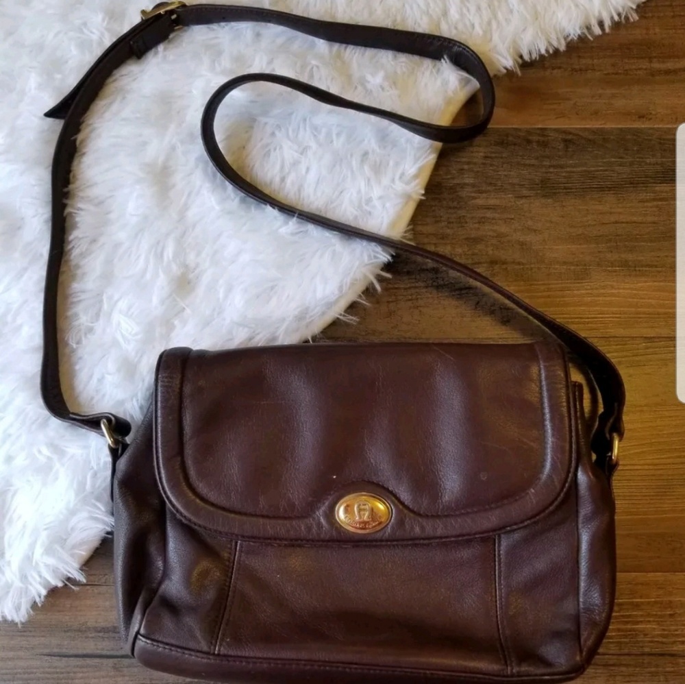 Vintage Burgundy Brown Etienne Aigner Leather Bag